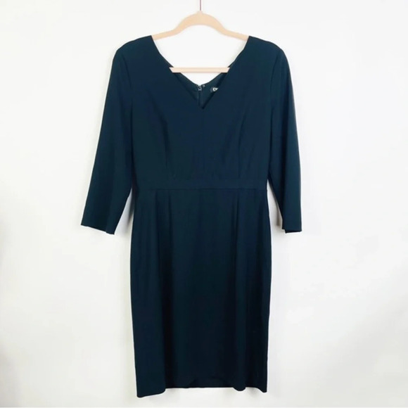 DKNY Black 3/4 Sleeve Shift Dress Size 6 - Picture 2 of 6